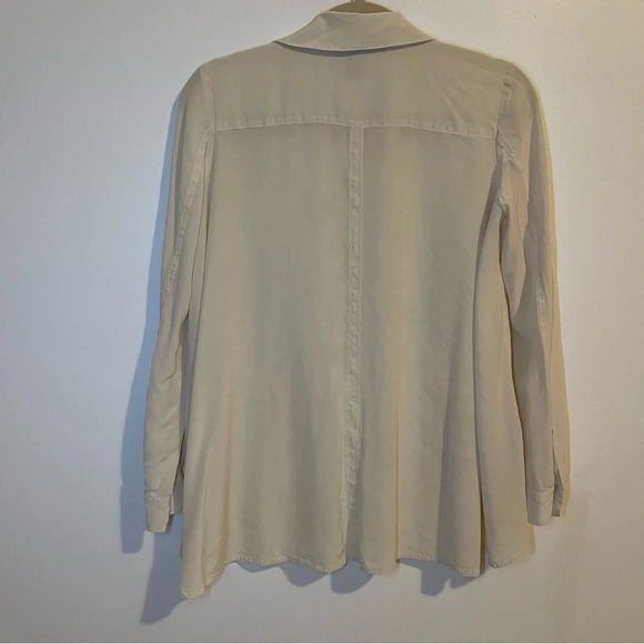 MARC BY MARC JACOBS 100% Ivory Silk Top Long Sleeve gold Button Down free fit 2 - Picture 6 of 7